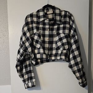 Black and White Checkered Women's Jacket